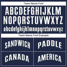 Load image into Gallery viewer, Custom Navy White Baseball Jersey