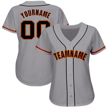 Load image into Gallery viewer, Custom Gray Black Orange-Old Gold Baseball Jersey