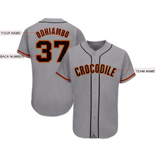 Load image into Gallery viewer, Custom Gray Black Orange-Old Gold Baseball Jersey