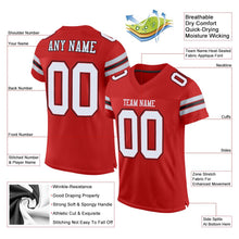 Load image into Gallery viewer, Custom Scarlet White-Black Mesh Authentic Football Jersey - Fcustom
