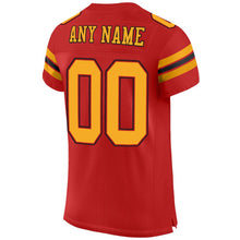 Load image into Gallery viewer, Custom Scarlet Gold-Black Mesh Authentic Football Jersey - Fcustom