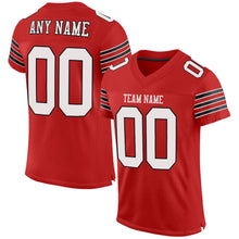 Load image into Gallery viewer, Custom Scarlet White-Black Mesh Authentic Football Jersey - Fcustom