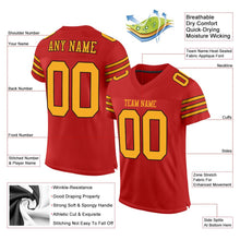 Load image into Gallery viewer, Custom Scarlet Gold-Black Mesh Authentic Football Jersey - Fcustom