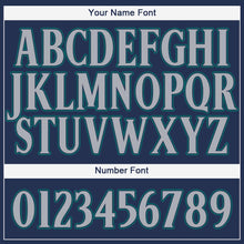 Load image into Gallery viewer, Custom Navy Gray-Teal Baseball Jersey