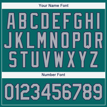Load image into Gallery viewer, Custom Teal Gray-Navy Baseball Jersey
