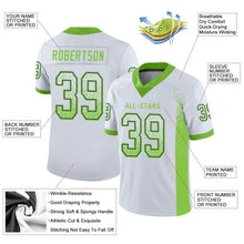 Load image into Gallery viewer, Custom White Neon Green-Navy Drift Fashion Football Jersey