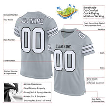 Load image into Gallery viewer, Custom Silver White-Black Mesh Authentic Football Jersey - Fcustom