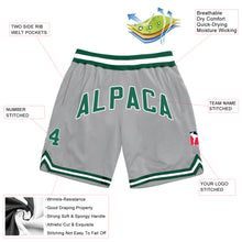 Load image into Gallery viewer, Custom Gray Kelly Green-White Authentic Throwback Basketball Shorts