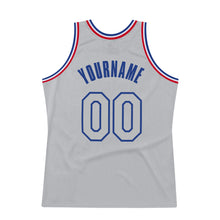 Load image into Gallery viewer, Custom Gray Gray-Royal Authentic Throwback Basketball Jersey