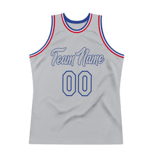 Load image into Gallery viewer, Custom Gray Gray-Royal Authentic Throwback Basketball Jersey