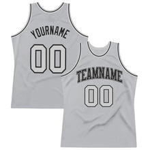 Load image into Gallery viewer, Custom Gray Gray-Black Authentic Throwback Basketball Jersey