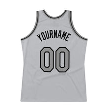 Load image into Gallery viewer, Custom Gray Steel Gray-Black Authentic Throwback Basketball Jersey