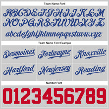 Load image into Gallery viewer, Custom Gray Royal-Red Authentic Throwback Basketball Shorts