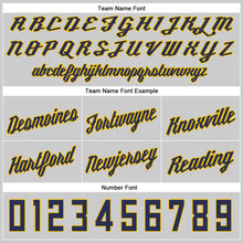 Load image into Gallery viewer, Custom Gray Navy-Gold Authentic Throwback Basketball Shorts