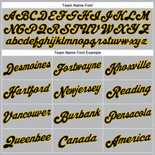 Load image into Gallery viewer, Custom Gray Black Pinstripe Black-Gold Authentic Basketball Jersey