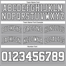 Load image into Gallery viewer, Custom Gray White-Black Authentic Throwback Basketball Shorts