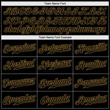 Load image into Gallery viewer, Custom Black Snakeskin Black-Old Gold 3D Pattern Design Authentic Baseball Jersey