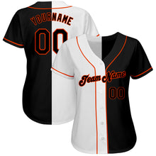 Load image into Gallery viewer, Custom White-Black Orange Authentic Split Fashion Baseball Jersey