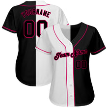 Load image into Gallery viewer, Custom White-Black Pink Authentic Split Fashion Baseball Jersey