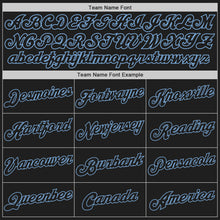 Load image into Gallery viewer, Custom White-Black Light Blue Authentic Split Fashion Baseball Jersey