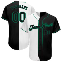 Load image into Gallery viewer, Custom White-Black Kelly Green Authentic Split Fashion Baseball Jersey