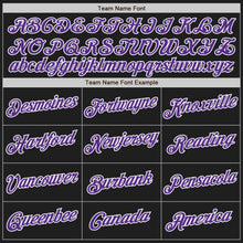 Load image into Gallery viewer, Custom Black Purple-Yellow Authentic Split Fashion Baseball Jersey
