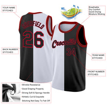 Load image into Gallery viewer, Custom White Black-Red Authentic Split Fashion Basketball Jersey