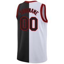 Load image into Gallery viewer, Custom White Black-Red Authentic Split Fashion Basketball Jersey
