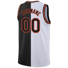 Load image into Gallery viewer, Custom White Black-Orange Authentic Split Fashion Basketball Jersey