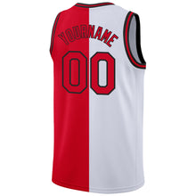 Load image into Gallery viewer, Custom White Red-Black Authentic Split Fashion Basketball Jersey