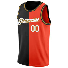 Load image into Gallery viewer, Custom Orange White-Black Authentic Split Fashion Basketball Jersey