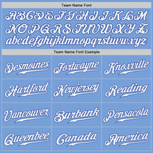 Load image into Gallery viewer, Custom White Light Blue-Royal Authentic Split Fashion Baseball Jersey