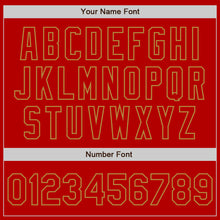 Load image into Gallery viewer, Custom White Red-Old Gold Authentic Split Fashion Baseball Jersey