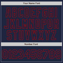 Load image into Gallery viewer, Custom White Navy-Red Authentic Split Fashion Baseball Jersey