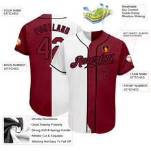Load image into Gallery viewer, Custom White Crimson-Black Authentic Split Fashion Baseball Jersey