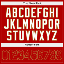 Load image into Gallery viewer, Custom Stitched White Red-Old Gold Split Fashion Sports Pullover Sweatshirt Hoodie