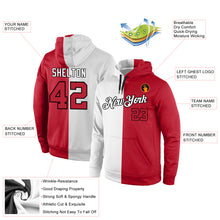 Load image into Gallery viewer, Custom Stitched White Red-Black Split Fashion Sports Pullover Sweatshirt Hoodie