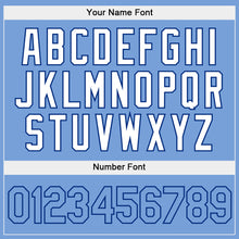 Load image into Gallery viewer, Custom Stitched White Light Blue-Royal Split Fashion Sports Pullover Sweatshirt Hoodie