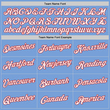 Load image into Gallery viewer, Custom Stitched White Light Blue-Red Split Fashion Sports Pullover Sweatshirt Hoodie