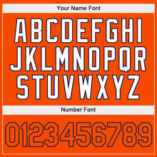 Load image into Gallery viewer, Custom Stitched White Orange-Navy Split Fashion Sports Pullover Sweatshirt Hoodie