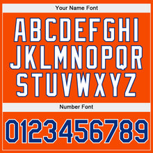 Load image into Gallery viewer, Custom Stitched Orange White-Royal Split Fashion Sports Pullover Sweatshirt Hoodie