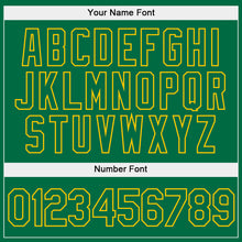 Load image into Gallery viewer, Custom Stitched White Kelly Green-Gold Split Fashion Sports Pullover Sweatshirt Hoodie