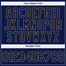 Load image into Gallery viewer, Custom Stitched White Navy-Old Gold Split Fashion Sports Pullover Sweatshirt Hoodie