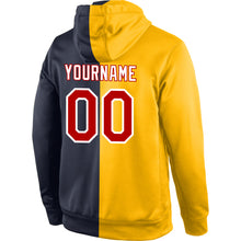 Load image into Gallery viewer, Custom Stitched Gold Red-Navy Split Fashion Sports Pullover Sweatshirt Hoodie