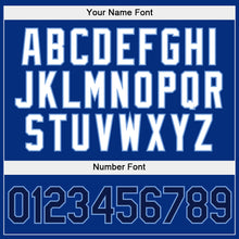 Load image into Gallery viewer, Custom Stitched White Royal-Light Blue Split Fashion Sports Pullover Sweatshirt Hoodie