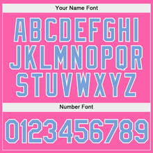 Load image into Gallery viewer, Custom Stitched Pink Light Blue-White Split Fashion Sports Pullover Sweatshirt Hoodie