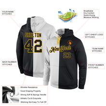 Load image into Gallery viewer, Custom Stitched White Black-Gold Split Fashion Sports Pullover Sweatshirt Hoodie