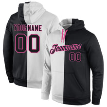 Load image into Gallery viewer, Custom Stitched White Black-Pink Split Fashion Sports Pullover Sweatshirt Hoodie