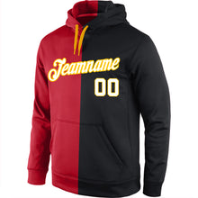 Load image into Gallery viewer, Custom Stitched Red White-Black Split Fashion Sports Pullover Sweatshirt Hoodie