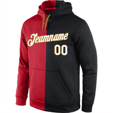 Load image into Gallery viewer, Custom Stitched Red White-Black Split Fashion Sports Pullover Sweatshirt Hoodie